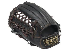 ZETT Pro Model 12.5 inch Black LHT Outfielder Glove