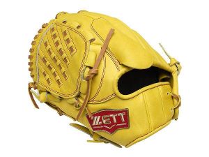 ZETT Pro Model 11.5 inch Yellow LHT Pitcher Glove