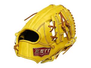 ZETT Pro Model 11.25 inch Yellow Infielder Glove