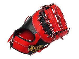 ZETT Pro Model Elite 12.5 inch First Base Mitt - Black/Red