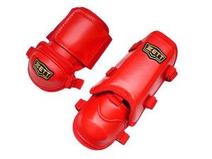 ZETT Pro Youth Batter Elbow-Shin Guard Set - Red