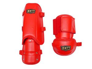 ZETT Pro Adult Batter Elbow/Shin Guards - Red