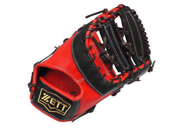 ZETT Pro Elite 12.5 inch First Base Mitt - Red/Black