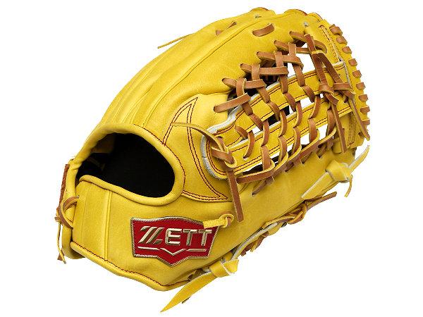 ZETT Pro Model 12.75 inch Yellow Outfielder Glove