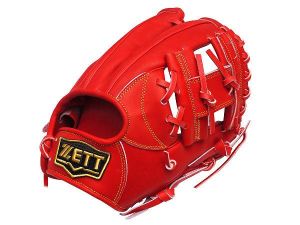 ZETT Pro Japan Steerhide 11.5 inch Red Infielder Glove