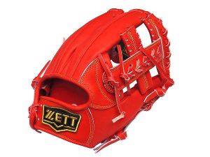 ZETT Pro Japan Steerhide 11.75 inch Red Infielder Glove