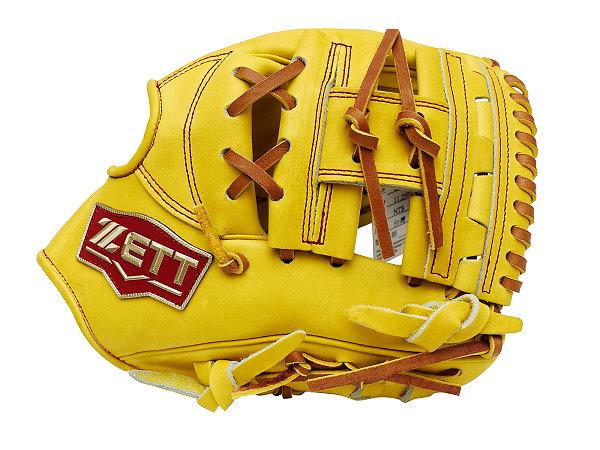 ZETT Pro Model 11.25 inch Yellow Infielder Glove