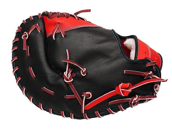 Red and black baseball on sale glove