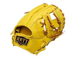 ZETT Pro Japan Steerhide 11.5 inch Yellow Infielder Glove