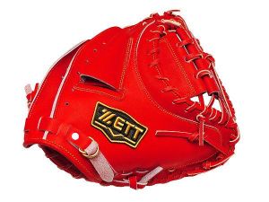 ZETT Pro Japan Steerhide 34 inch Red Catcher Mitt