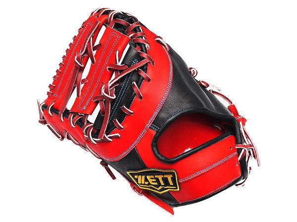 ZETT Pro Model Elite 12.5 inch LHT First Base Mitt - Black/Red