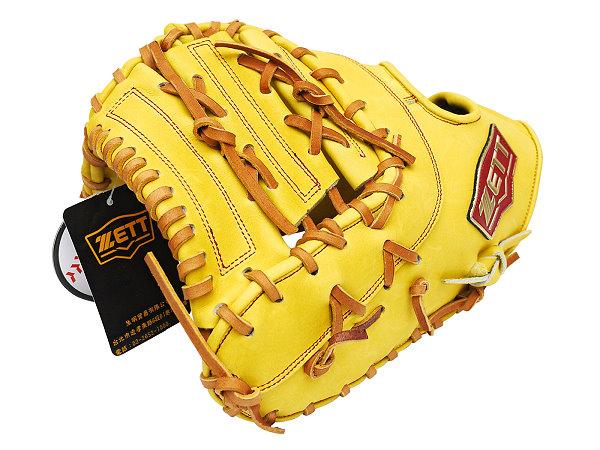 ZETT Pro Model 12.5 inch LHT Yellow First Base Mitt