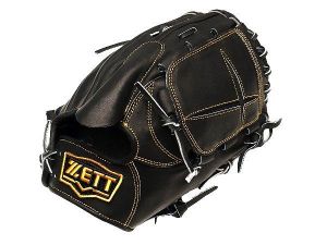ZETT Pro Japan Steerhide 12 inch Black Pitcher Glove