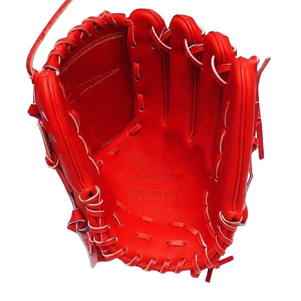 ZETT Pro Japan Steerhide 12 inch Red Pitcher Glove