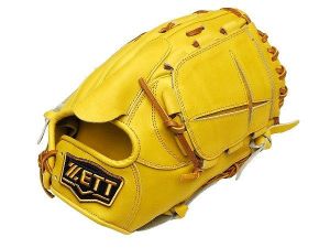 ZETT Pro Japan Steerhide 12 inch Yellow Pitcher Glove