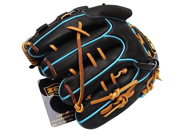 ZETT Pro Model Elite 12 inch Fastback Pitcher Glove - Black/Skyblue
