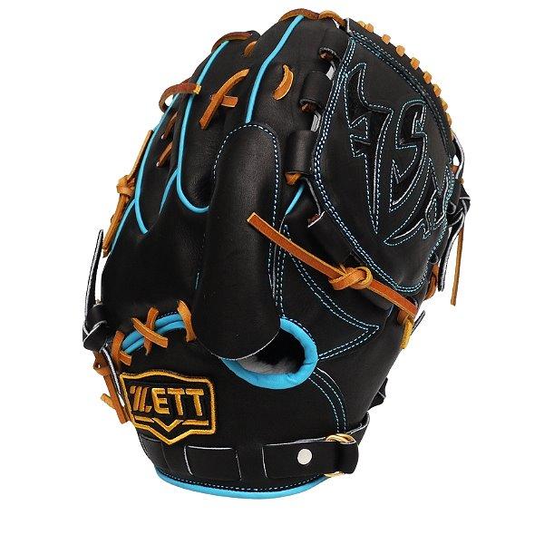 ZETT Pro Model Elite 12 inch Fastback Pitcher Glove - Black/Skyblue