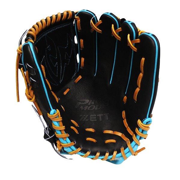 ZETT Pro Model Elite 12 inch Fastback Pitcher Glove - Black/Skyblue
