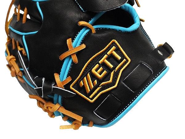 ZETT Pro Model Elite 12 inch Fastback Pitcher Glove - Black/Skyblue