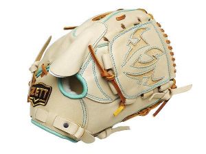 ZETT Pro Model Elite 12 inch Fastback Pitcher Glove - Beige/Skyblue