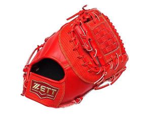 ZETT Pro Model 12.5 inch First Base Mitt - Red