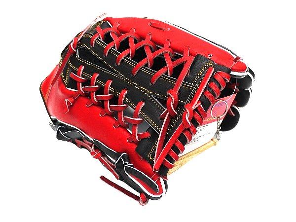 HI-GOLD Japan Steerhide 13 inch Outfielder Glove - Black/Red