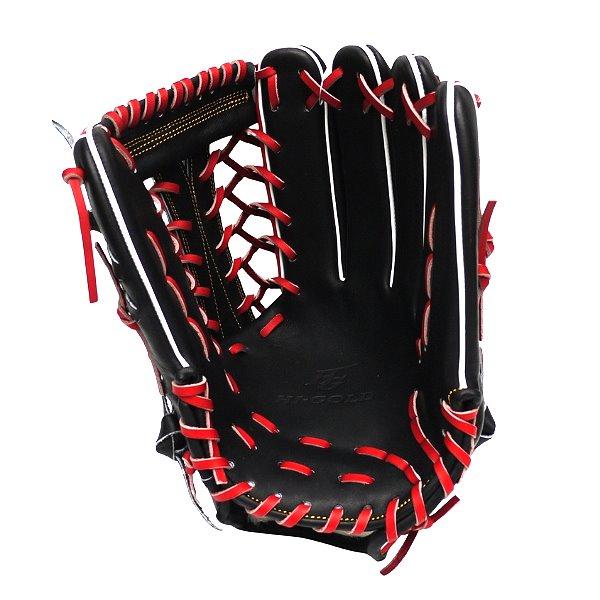 HI-GOLD Japan Steerhide 13 inch Outfielder Glove - Black/Red