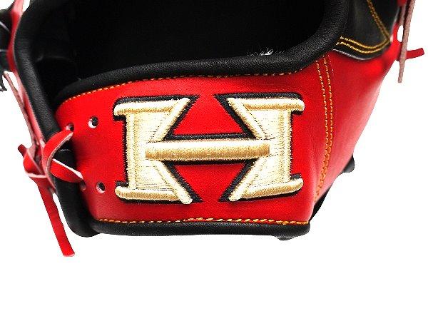 HI-GOLD Japan Steerhide 13 inch Outfielder Glove - Black/Red