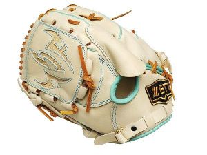 ZETT Pro Model Elite 12 inch LHT Fastback Pitcher Glove - Beige/Skyblue