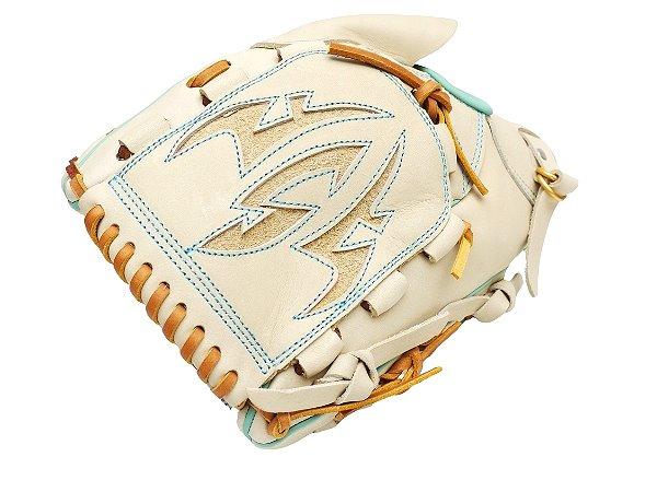 ZETT Pro Model Elite 12 inch LHT Fastback Pitcher Glove - Beige/Skyblue