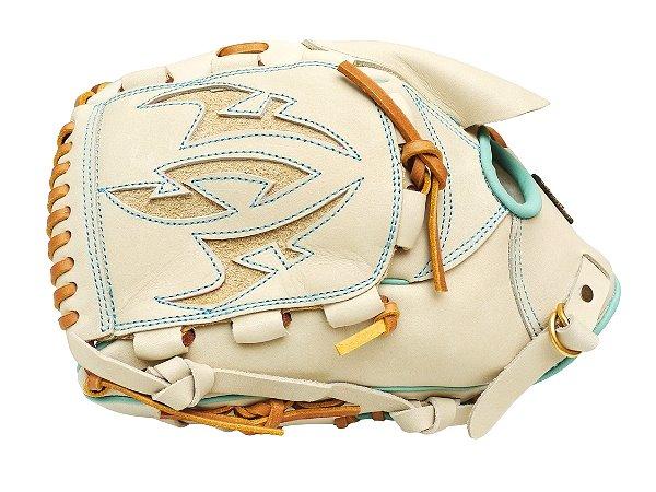 ZETT Pro Model Elite 12 inch LHT Fastback Pitcher Glove - Beige/Skyblue