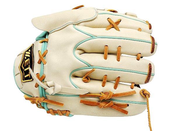 ZETT Pro Model Elite 12 inch LHT Fastback Pitcher Glove - Beige/Skyblue