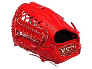ZETT Pro Model 12.5 inch LHT Outfielder Glove - Red