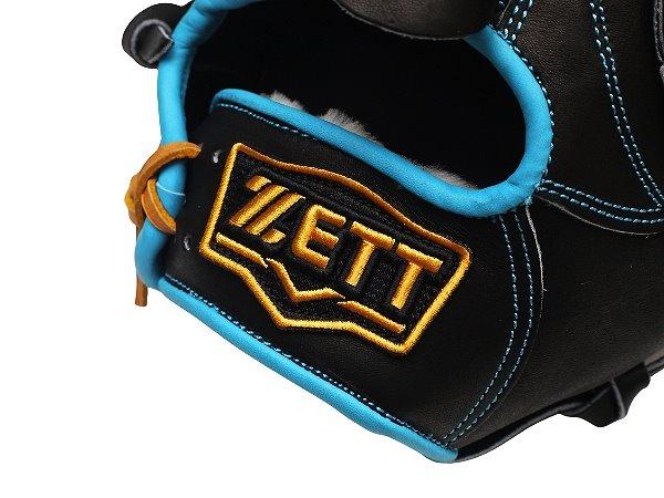 ZETT Pro Model Elite 12 inch Pitcher Glove - Black/Skyblue