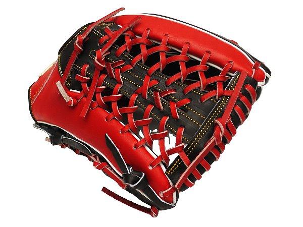 HI-GOLD Japan Steerhide 13 inch Outfielder Glove - Black/Red