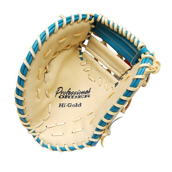 HI-GOLD Pro Order 12.5 inch LHT First Base Mitt - Beige/Lake Green