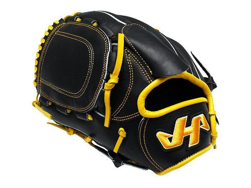 HATAKEYAMA Classic Series 12 inch Left Hand Throw Pitcher Glove - Black/Yellow #1