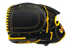 HATAKEYAMA Classic Series 12 inch Left Hand Throw Pitcher Glove - Black/Yellow #4