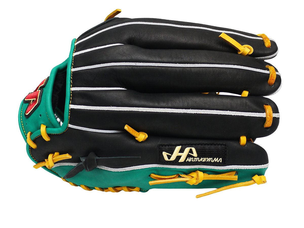 HATAKEYAMA Classic Series 12.75 inch Left Hand Throw Outfielder Glove - Black/Green #5