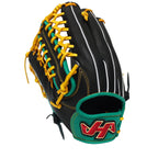 HATAKEYAMA Classic Series 12.75 inch Left Hand Throw Outfielder Glove - Black/Green #6
