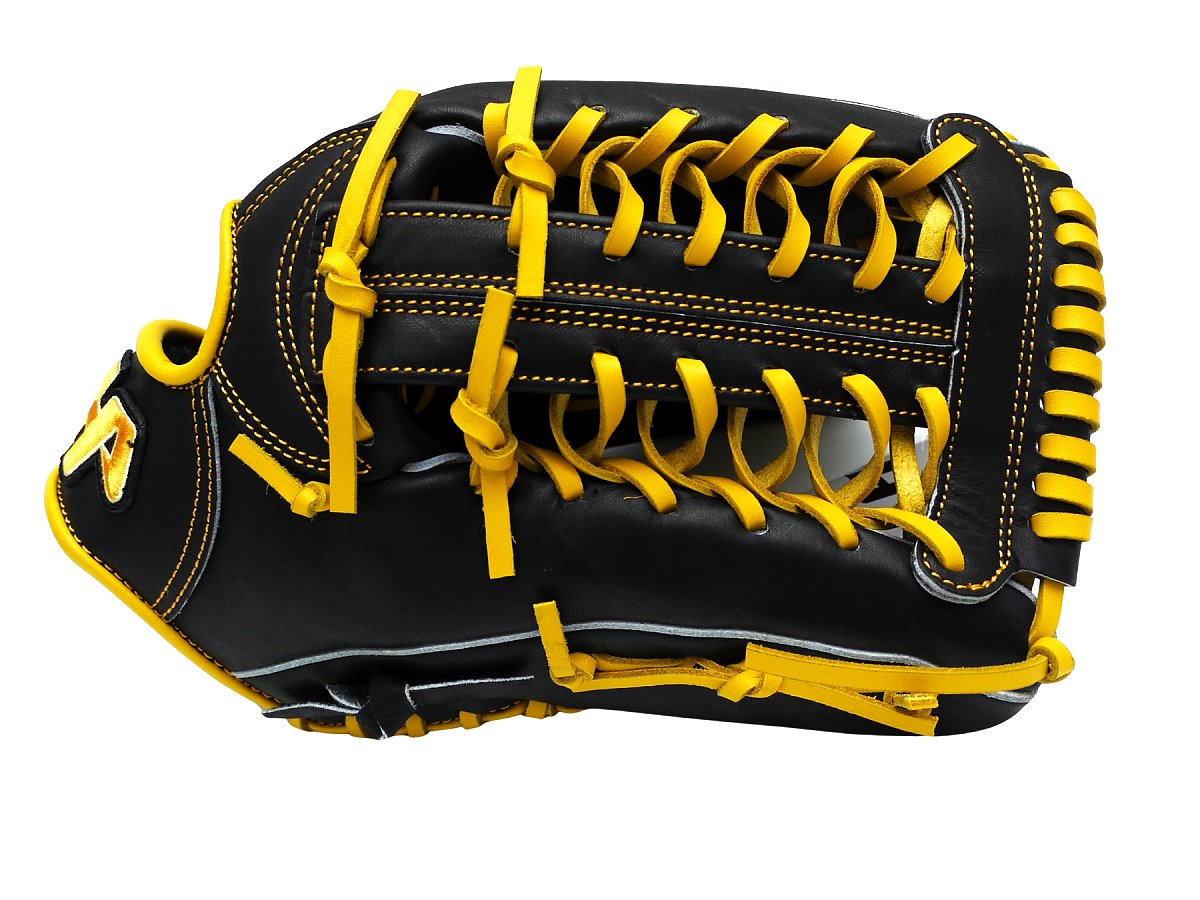 HATAKEYAMA Classic Series 12.75 inch Outfielder Glove - Black/Yellow #4