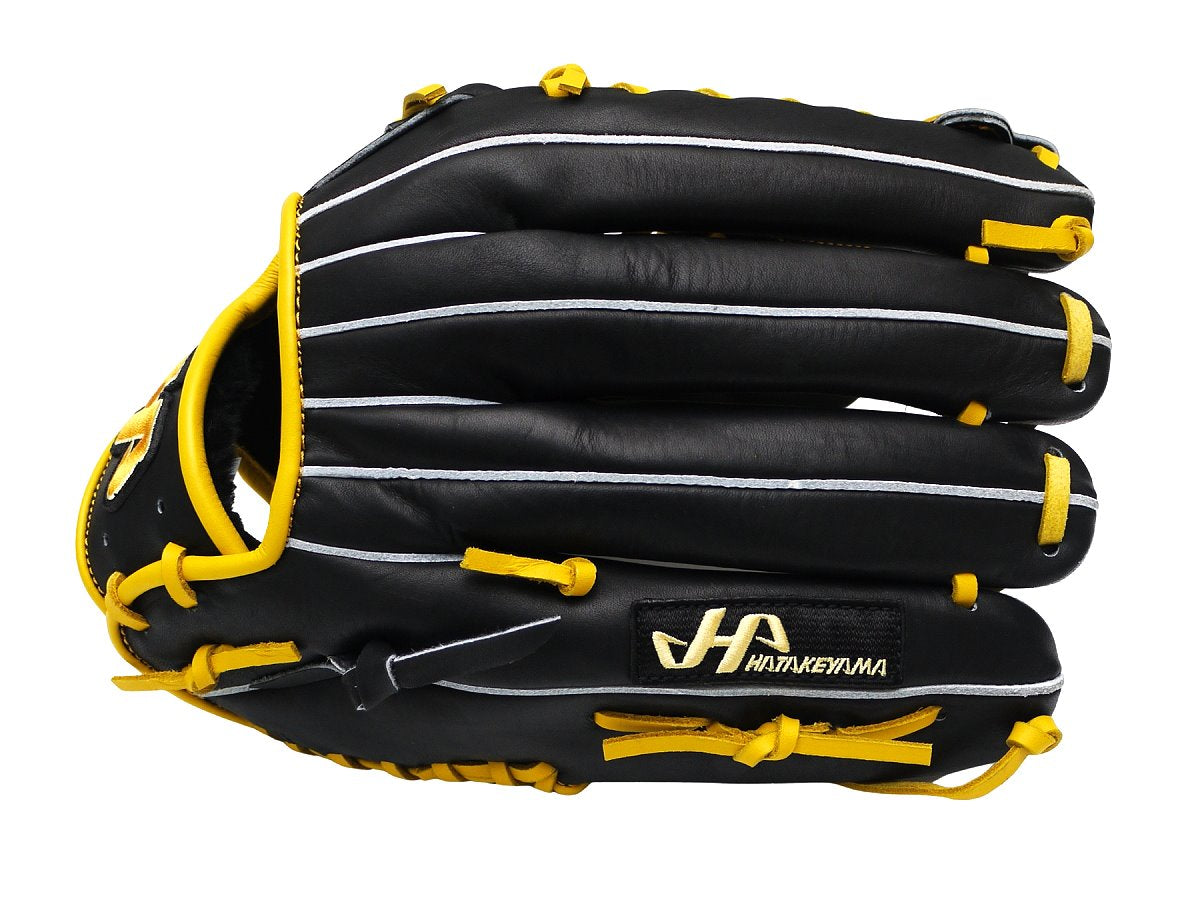HATAKEYAMA Classic Series 12.75 inch Left Hand Throw Outfielder Glove - Black/Yellow #5