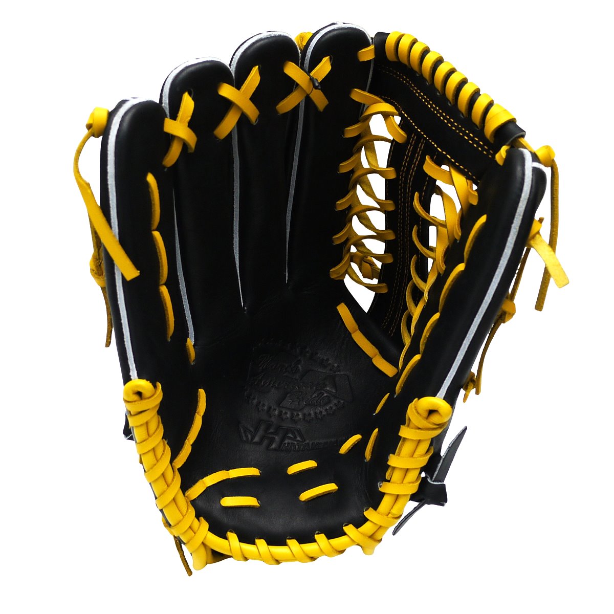 HATAKEYAMA Classic Series 12.75 inch Left Hand Throw Outfielder Glove - Black/Yellow #7
