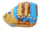 HATAKEYAMA Pro 13 inch First Base Mitt - Camel/Skyblue #4