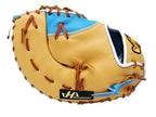 HATAKEYAMA Pro 13 inch First Base Mitt - Camel/Skyblue #5