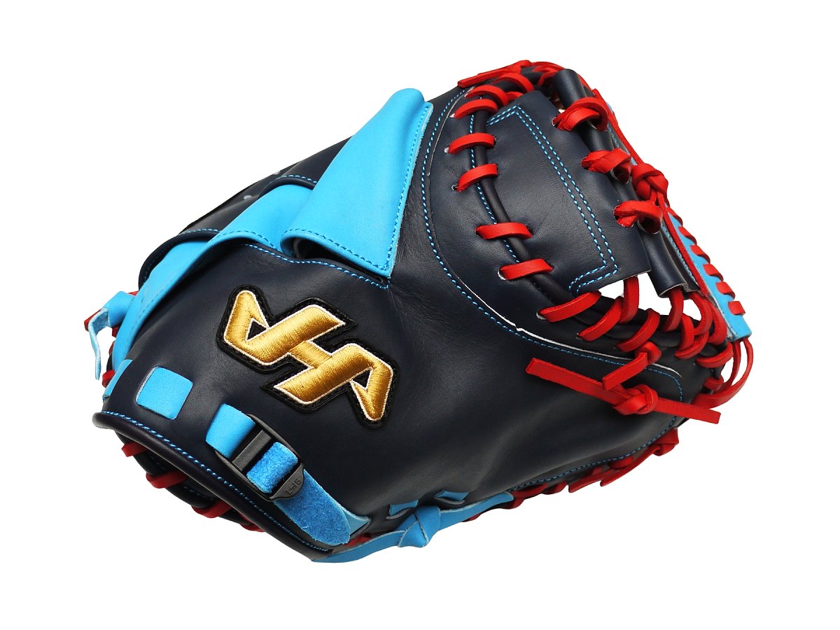 HATAKEYAMA Pro 33.5 inch Viper Catcher Mitt - Navy/Skyblue