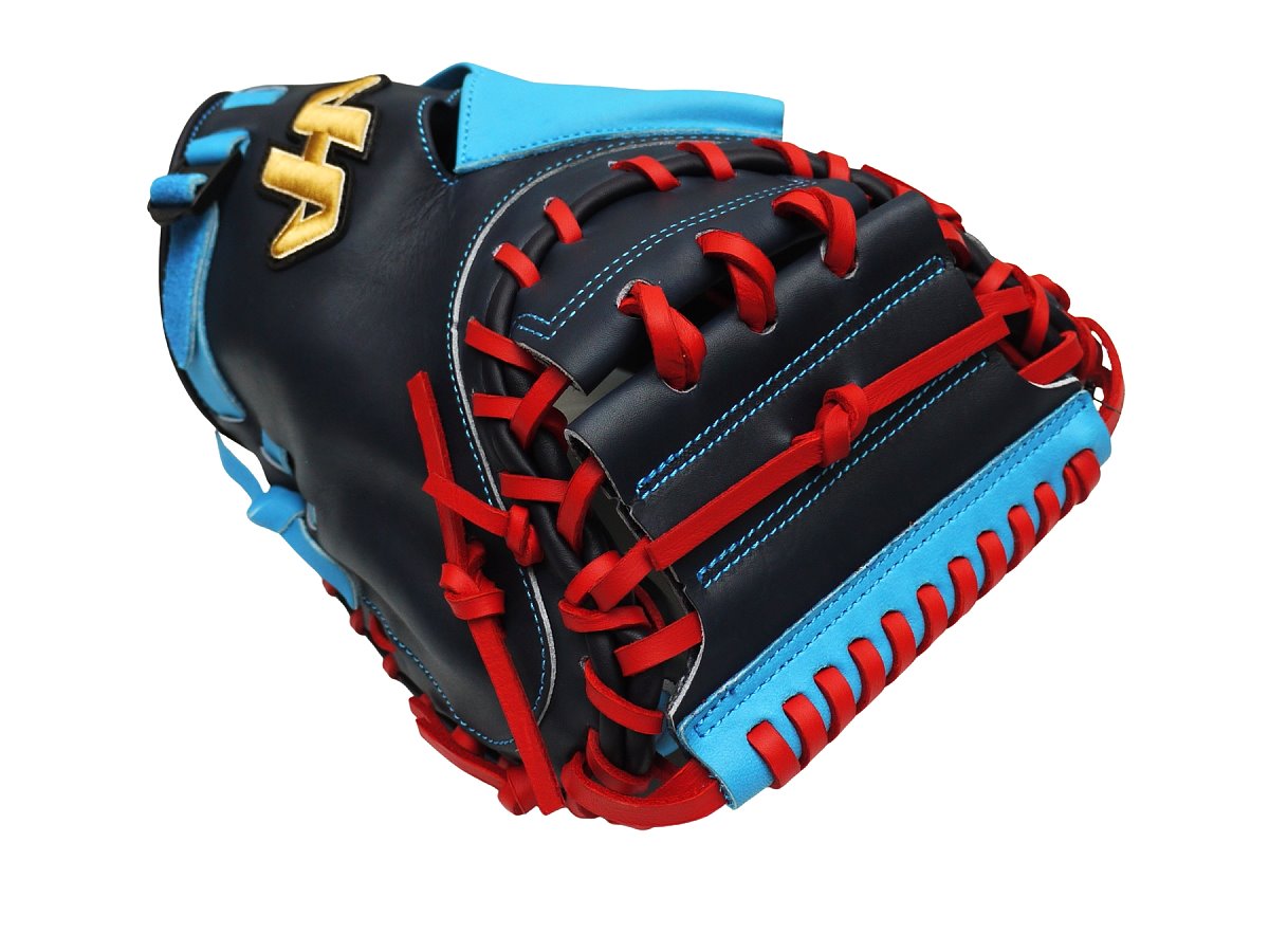 HATAKEYAMA Pro 33.5 inch Viper Catcher Mitt - Navy/Skyblue