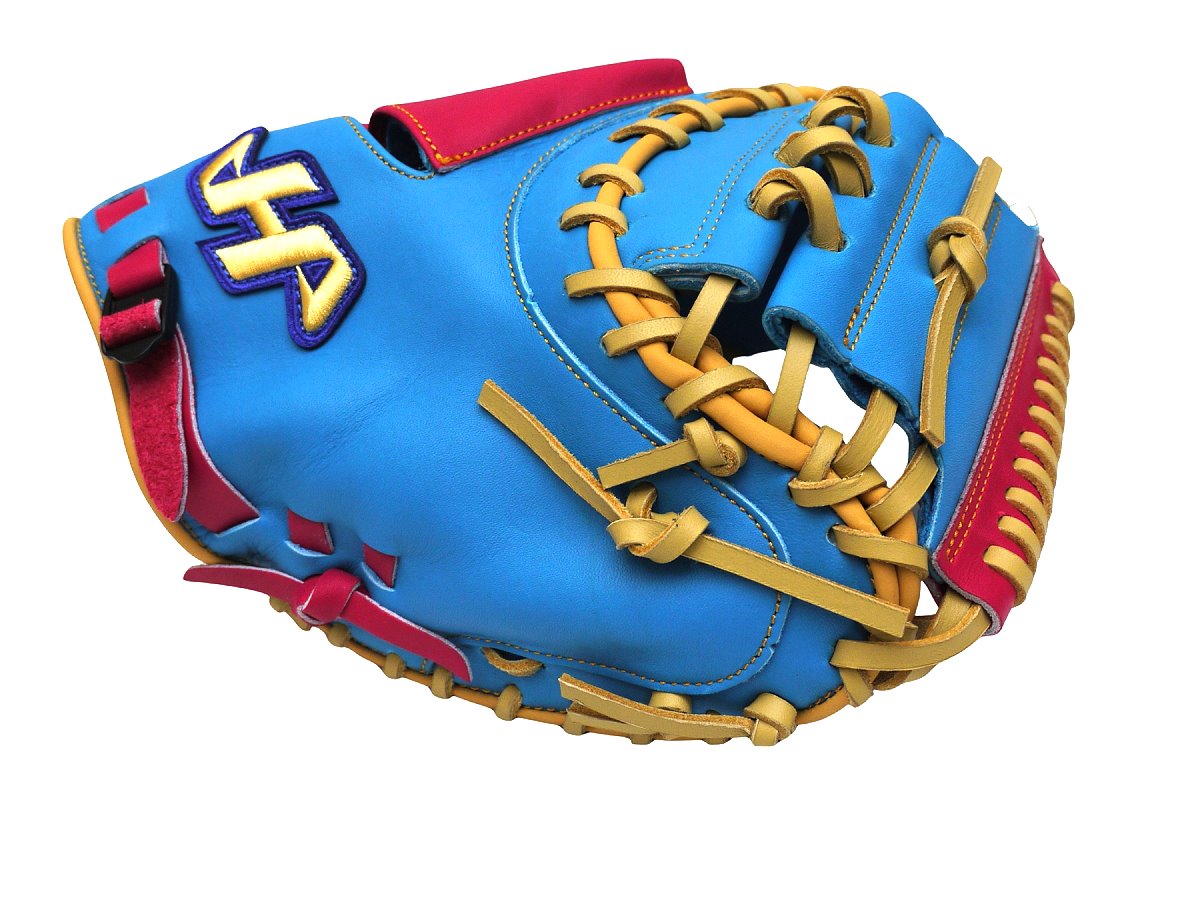 HATAKEYAMA Pro 33.5 inch Viper Catcher Mitt - Skyblue/Hot Pink