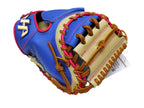 HATAKEYAMA Pro 33.5 inch Viper Open Back Catcher Mitt - Royal/Camel