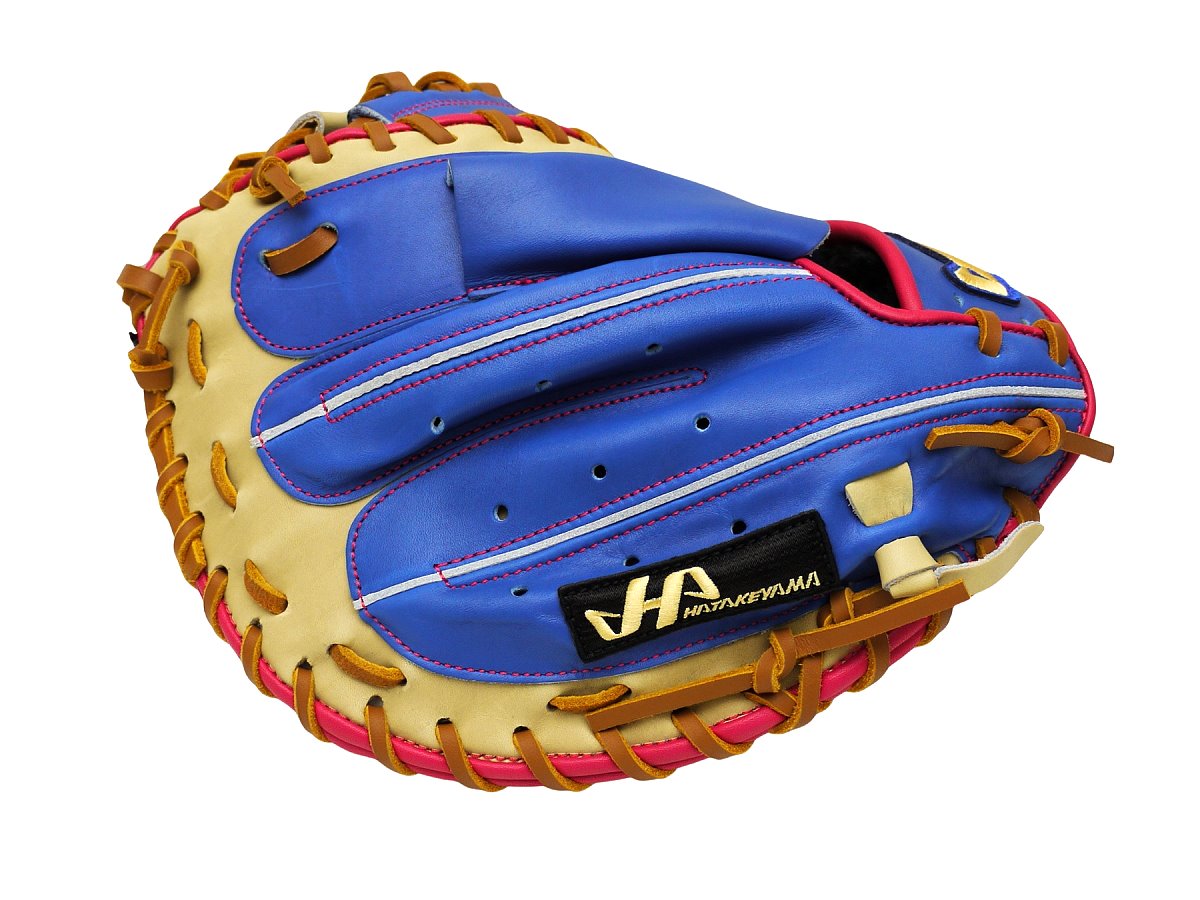HATAKEYAMA Pro 33.5 inch Viper Open Back Catcher Mitt - Royal/Camel